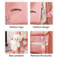 Mochila escolar Kawaii para niños y niñas, bolsa para ordenador portátil, para estudiantes, 5 piezas, 2023 - details 44