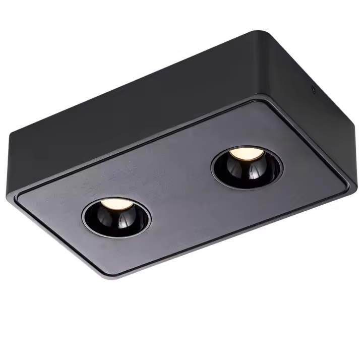 CBJKTX 2 focos LED de techo montados en superficie, negro, 11W, cuadrado, blanco cálido, para sala de estar, pasillo, dormitorio, comedor - 1