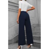 Pantalones de oficina de cintura alta y pierna recta para mujer para otoño - details 16
