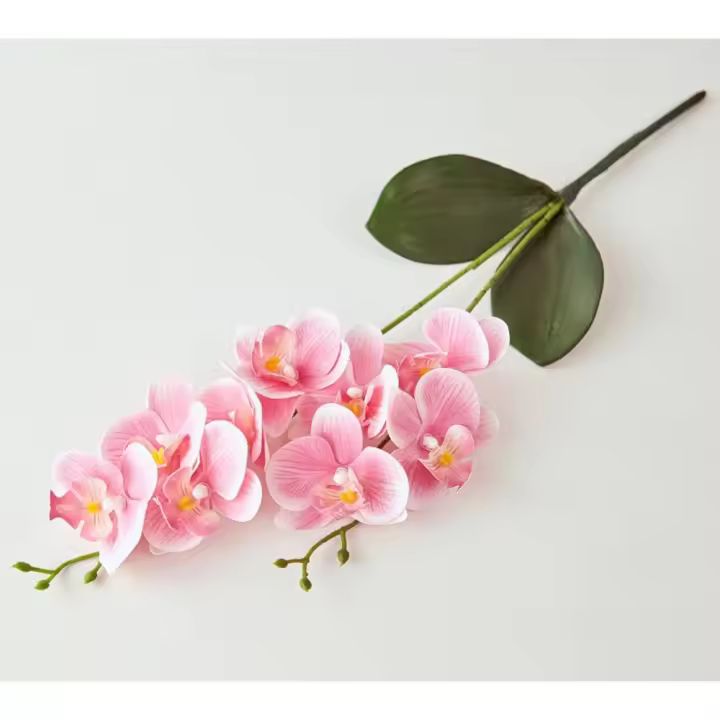 Orquídea mariposa Artificial 3D, 2 tenedores, 45cm, flor de simulación de tacto Real, forro interior de alambre de hierro, flor de seda de 9 cabezas, decoración del hogar - 1