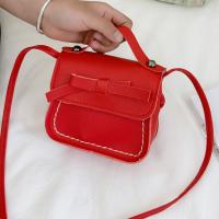 Dulce bolso de hombro con lazo de cuero PU, bolso cruzado con lazo de Color sólido, monedero, cartera, Bolso pequeño para niños, ropa de calle - details 5