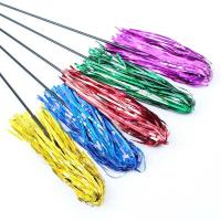 Varita de juguete con cinta colorida para gatos, varita de plástico para mascotas, juguete interactivo, 5 piezas - details 1