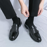 Zapatos Formales para Hombres Estilo Inglés Elegante Tacón Bajo PU Doble Hebilla Talla Grande 38-46 - details 19