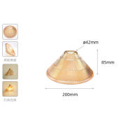 Reemplazo de pantalla de lámpara de vidrio Vintage E27, patrón de linterna de piña de diamante, cubierta de vidrio amarillo para iluminación colgante de arte, 42mm, E26 - details 9