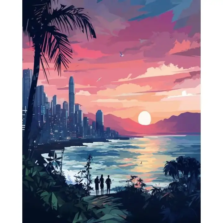 RUOPOTY Pintura por Números Moderna Arte de Lienzo de Paisaje de Casa DIY para Adultos - 1