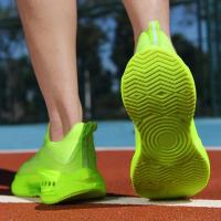 Zapatos para correr con hebilla giratoria para hombre, zapatillas gruesas a la moda para mujer, calzado para correr con parte inferior gruesa Unisex, calzado sin cordones para exteriores para niños - details 13