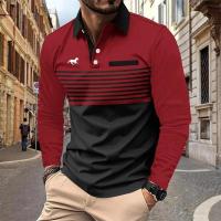 Polo de Sport de Moda para Hombres Cuello Abajo, Algodón Poliéster 100%, Impresión Digital 3D, Transpirable, Elegante para Negocios Casuales - details 2