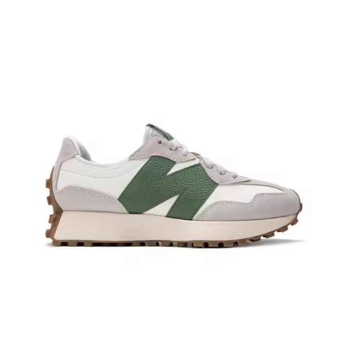 LETEN 【100% Original】 Productos de calidad NB 327 Verde gris para hombres y mujeres retro antideslizante y resistente al desgaste pegatinas de pared informales de corte bajo - 1