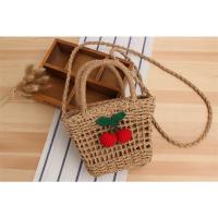 Bolsa de Playa Tejida de Cuerda de Papel Cereza 2025 Bolsa Oblicua de Hombro para Vacaciones al Mar - details 2