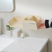 Soporte para secador de pelo montado en la pared, estante de almacenamiento para secador de pelo de gran capacidad, ahorro de espacio, organizador de secador de pelo de plástico autoadhesivo - details 1