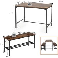 Mesa de Comedor de Estilo Industrial Marco de Acero y Madera 2 L100 cm Ideal para 4 Personas - details 4