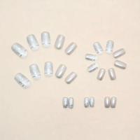 Juego de 24 puntas de uñas, uñas postizas rectangulares plateadas DIY de Francia - details 3