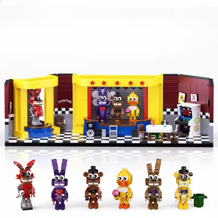 Juguetes de bloques de construcción de escenario todo incluido cinco en uno, juego clásico de escenario de terror y construcción de monstruos, regalos coleccionables para fanáticos del juego (1349 piezas) - 1