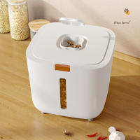 Contenedor de almacenamiento de alimentos sellado para mascotas con tapa, Cubo de plástico a prueba de humedad e insectos para perros y gatos, 1 unidad - details 6