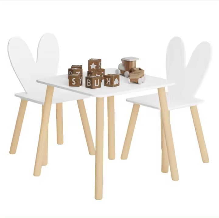 Mesa para niños con 2 sillas, juego de mesa de actividades para comer, pintar, aprender, leer, guardería, jardín de infantes - 1