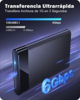 Arcasa-Disco Duro de 2,5 pulgadas, Caja USB C de 6Gbps para HDD, SSD, SATA I/II/III de 7mm y 9,5mm de Altura con Cable USB, soptima UASP y Trim no Requiere Herramientas, Negro - details 0