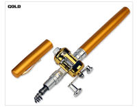 Mini caña de pescar telescópica de bolsillo portátil con forma de bolígrafo, caña de pescar plegable con rueda de carrete - details 3