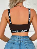 EasyFave Sujetador de punto con forma de corazón y letras para mujer - details 6