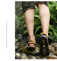 Sandalias de marca de verano para hombre, zapatillas de cuero genuino para hombre, sandalias de gladiador para playa para hombre, zapatos suaves y cómodos para caminar al aire libre - details 18
