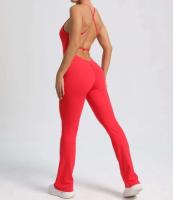 Mono deportivo de yoga sin costuras para mujer, color melocotón, glúteos ajustados, tirantes ajustables, belleza de espalda, gimnasio - details 15