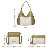Bolso de Hombro para Mujer, Bandolera de Cuero PU, 3 piezas, informal, Gran Capacidad - details 21