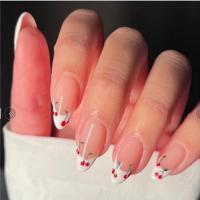 24pcs/Box Uñas Postizas De Acrílico Almendra Desmontables Francés Stiletto Falsas Uñas Cubiertas Completa Moda Para Mujeres Uñas Presionadas - details 3