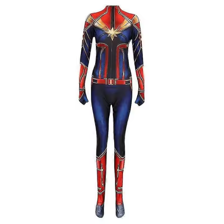 Disfraz de Cosplay de Capitán Marvel, película de Los Vengadores, superhéroe Carol Danvers, mono, disfraz de Halloween para mujer - 1
