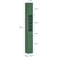 Mueble de baño tipo columna con armario alto, estanterías de baño con 5 estantes abiertos, 2 puertas y 1 cajón, color blanco, 20 x 20 x 180 cm - details 104
