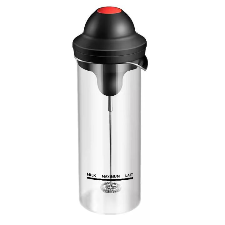 Espumador de leche cremoso eléctrico de mano, taza de café, Chocolate, batidor de acero inoxidable, Strir Espumador de vidrio, té - 1