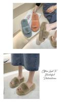 Zapatillas de fondo grueso de gran tamaño para mujer, interiores cálidos de Zapatillas de felpa, otoño e invierno, nuevo para el hogar - details 6