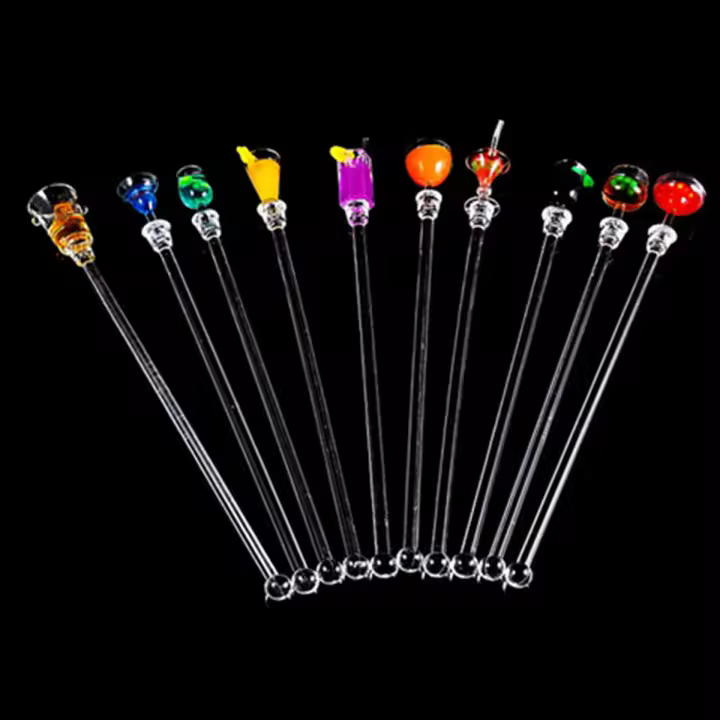 Agitador de cóctel de colores, herramientas de Bar, 10 piezas, palos giratorios, acrílico transparente para cóctel, zumo de frutas - 1