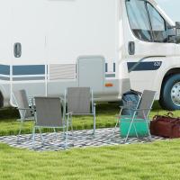 4 Sillas Camping Plegables Sillas Plegables Jardín Exterior Acolchadas en Tela Oxford con Marco Acero y Reposabrazos Carga 120 kg para Terraza Playa 53x54x76 cm Gris - details 1