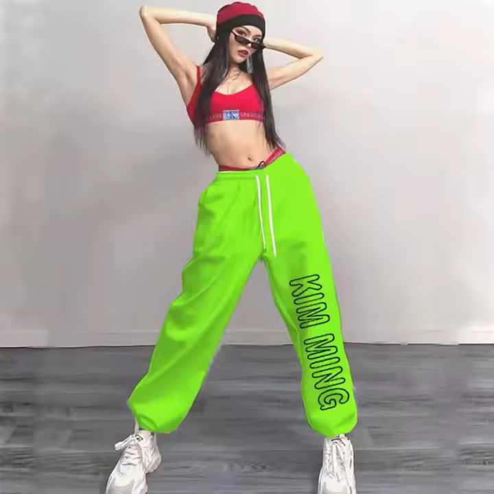 Nuevos pantalones de chándal americanos a la moda, pantalones largos con estampado de letras a la moda para mujer, pantalones Vintage de calle para primavera y verano 2024 para mujer - 1