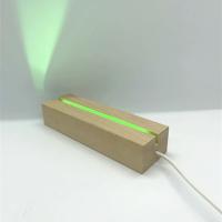 Base de lámpara LED de madera rectangular de 15 cm, luces RGB multicolor, alimentación USB para luces nocturnas de plexiglás acrílico, resina epoxi de cristal - details 2