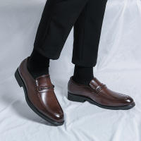 Zapatos formales de negocios para hombre, calzado de cuero PU de tacón bajo, estilo británico, hebilla de Metal a la moda - details 26