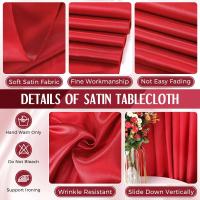Vino rojo imitación seda satén boda sólido Rectangular banquete Rable té mantel mantel - details 4