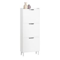 Zapatero Ultra Estrecho de 19 cm con 2 Solapas Organizador de Perfil Delgado para Zapatos de Entrada Blanco 50 x 19 x 91 cm FSR151-W ES - details 7