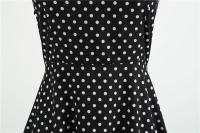Vintage Women Summer Polka Dot Print Halter Party Dresses - details 43