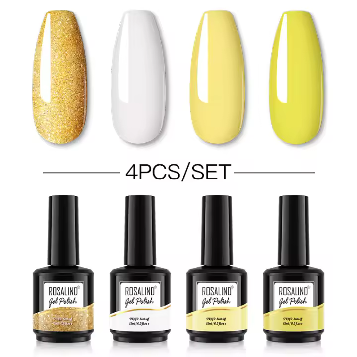 ROSALIND juego de esmaltes en Gel para uñas, barniz híbrido semipermanente con purpurina, necesita laca, Base y capa superior, Kit de Arte para uñas - 1