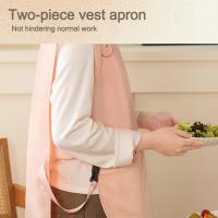 Delantal impermeable resistente a las manchas, delantal sin mangas estilo chaleco para manos limpiable, delantales de cocina antisuciedad transpirables - details 11