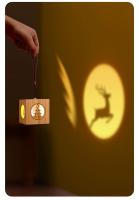 Reflector creativo lámpara de ambiente de mediados de otoño linterna de madera de estilo chino luz nocturna de proyección - details 7