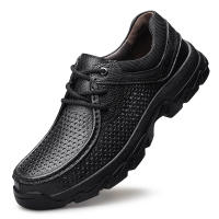 Abnkarwin Zapatos Casuales para Hombres de Cuero Genuino Tamaño Grande para Primavera y Otoño en Negro y Marrón Anti-Deslizante para Exteriores Material de Punta de Cuero Natural - details 15