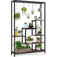 Soporte alto para plantas de interior de 5 niveles, estante de metal de 180 cm con 10 ganchos para colgar en S, estante de exhibición multiusos para bonsái de flores para interiores - details 33