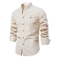 Primavera y verano nuevas camisas de negocios de moda para hombres camisas de manga larga de color sólido de moda japonesa casual de algodón y lino para hombres en hermosos tamaños - details 9