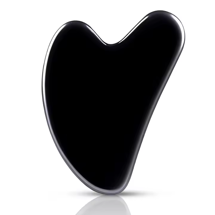 Scttomon Herramientas Faciales Gua Sha de Obsidiana Natural Autocuidado de la Piel Doble Papada y Mandíbula - 1