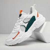 Zapatillas gruesas de malla transpirable para hombre - Zapatillas casuales blancas y verde azulado con suela de EVA, diseño con cordones para todas las estaciones - details 6