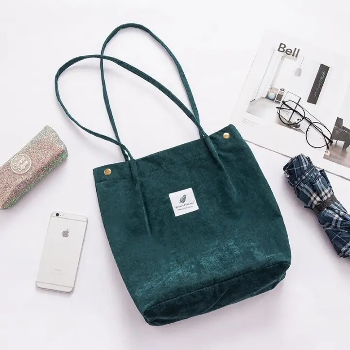 Bolsos de hombro de lona sólida, bolso de compras ambiental, bolsos de mano, bolso informal para mujer - 1