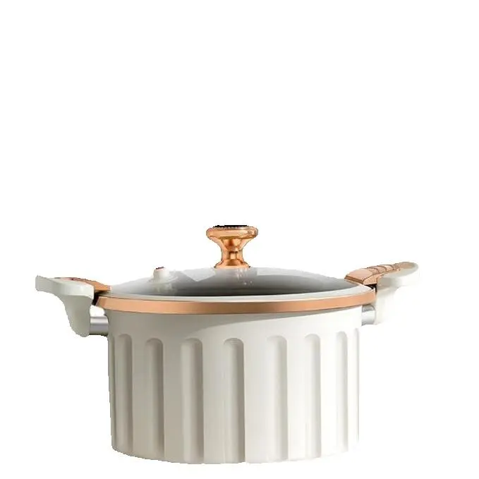 Olla a presión micro esmaltada antiadherente, olla a presión antiadherente de gran capacidad, olla a presión con bloqueo push-pull, olla para estofado de sopa, olla para sopa esmaltada, utensilios de cocina de acero inoxidable, ovalado lento - 1