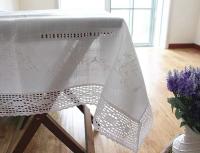 Mantel de gasa americano ENCE elegante bordado blanco, accesorios de decoración de mesa de piscina, mantel - details 6