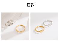 Elegante y simple anillo de corazón de amor de acero inoxidable, anillo de apertura geométrica hueca con diseño de nicho - details 7